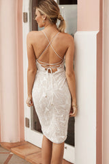 Fearless Asymmetrical Split Hem Embroidered Midi Dress White