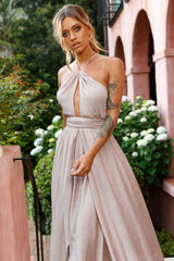 Athena High Split Maxi Dress Mocha