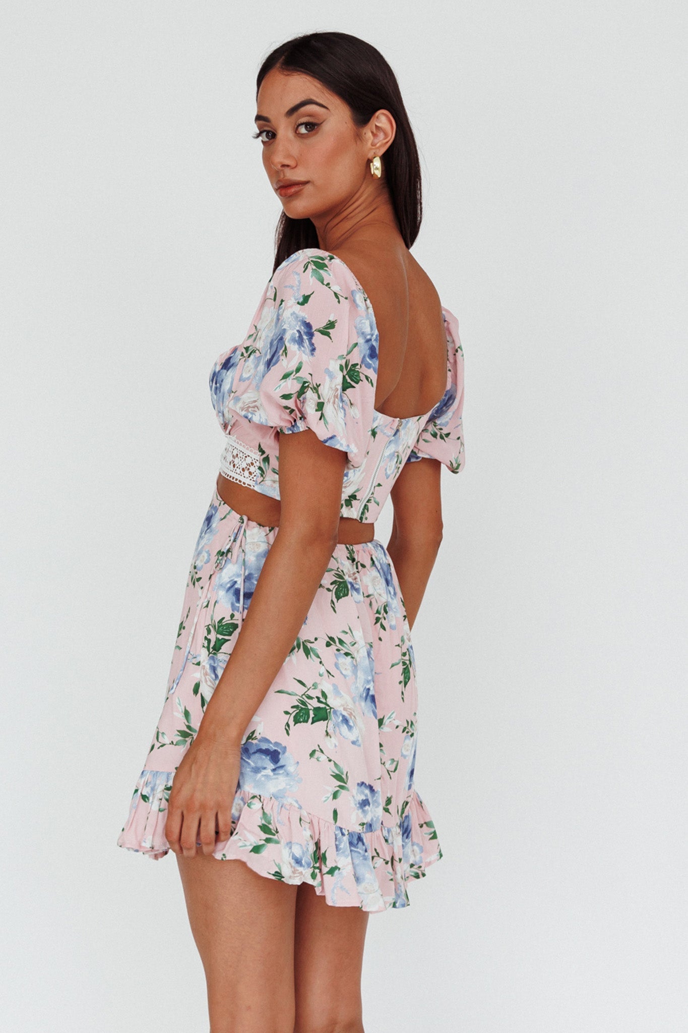 Sweet Romance Cut-Out Mini Dress Pink