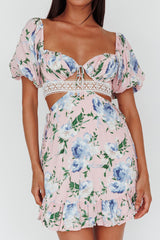 Sweet Romance Cut-Out Mini Dress Pink