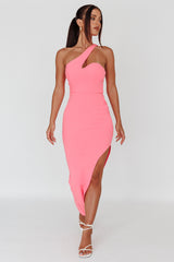 Shooting Stars One-Shoulder Midi Dress Pink