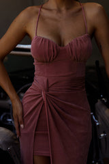 Playing For Keeps Split Front Maxi Dress Blush