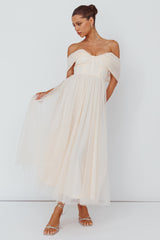 Dreamers & Lovers Off-Shoulder Maxi Dress Vanilla