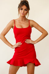 Emoji Bodycon Mini Dress Red